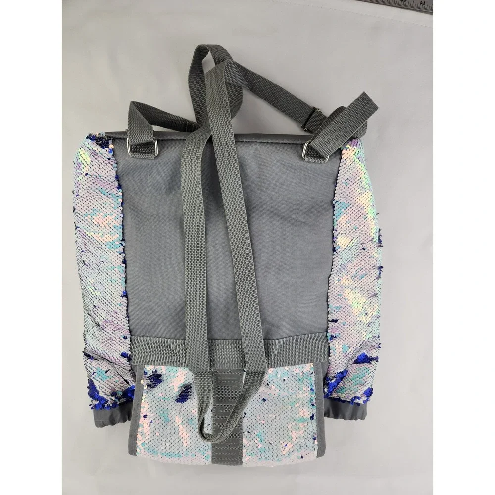 Justice Shimmer Sequin Unicorn Mermaid Iridescent School Backpack Travel Sensory